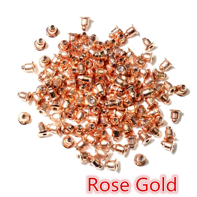 200pcs High Quality Bullet Earring Backs Classic 8 Colors Plated Metal Earring Back Plug Earring Settings Base Ear Studs Back
