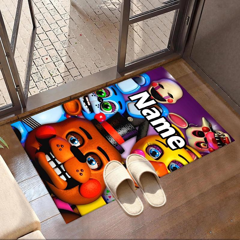 Custom Name Personalized Five Nights at Freddy's Print Carpet, Versatile Home Decor Rug, for Playroom, Apartment, Balcony, Entryway, Hallway Gift