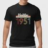 Vintage 1951 T Shirt 74th Birthday Gift Retro Born 1951 Tee Unisex 100% Cotton
