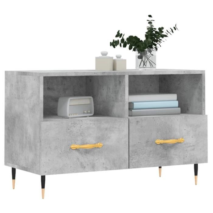 VidaXL Meuble TV Gris béton 80x36x50 cm Bois d'ingénierie 828952