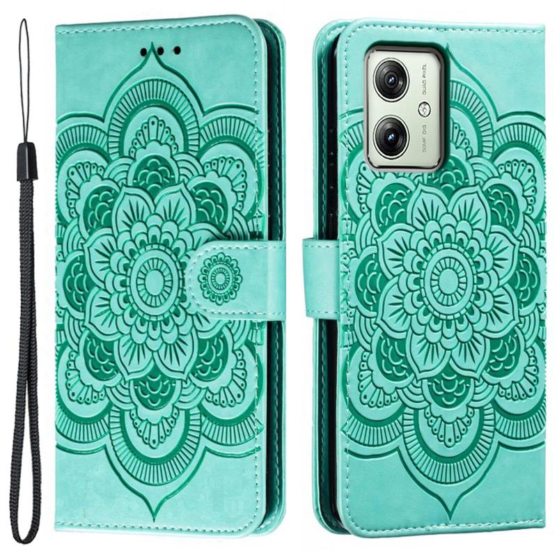 For Motorola Moto G54 5G Case PU Leather Mandala Imprinted Design Wallet Phone Cover