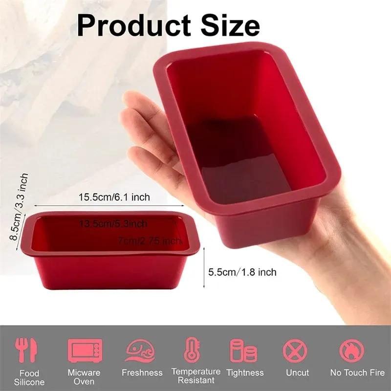 2024 Silicone Baking Molds NonStick Rectangle Cake Pans Mini Loaf Pan Easy Release Bread Toast Mould Kitchen Accessories Pastry Tool - for