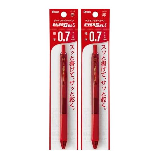 Pentel EnerGel-S Gel Pen, 0.7mm, Red, XBL127-B