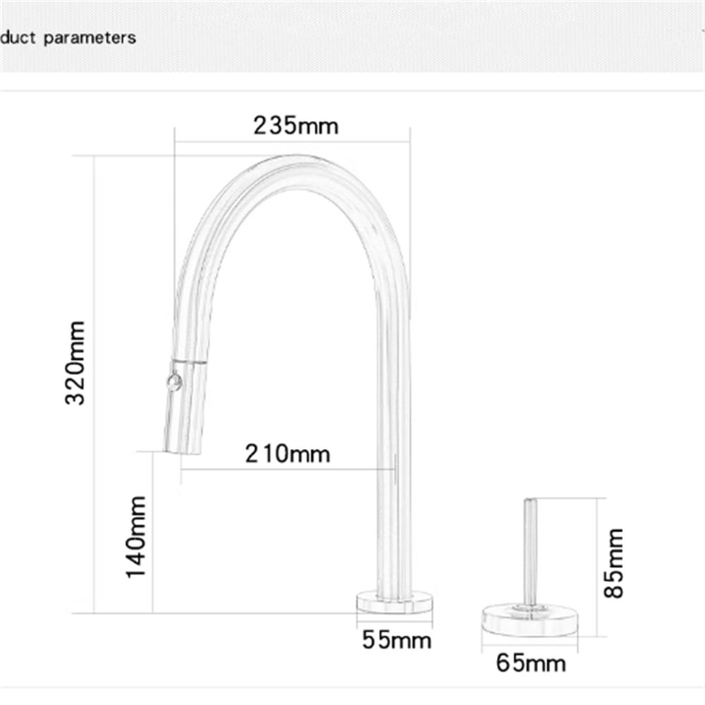 Brushed Gold Pull Out Basin faucet Black Bathroom Widespread  bathroom faucet sink tap 360 rotating widespread 2 Hole basin Tap