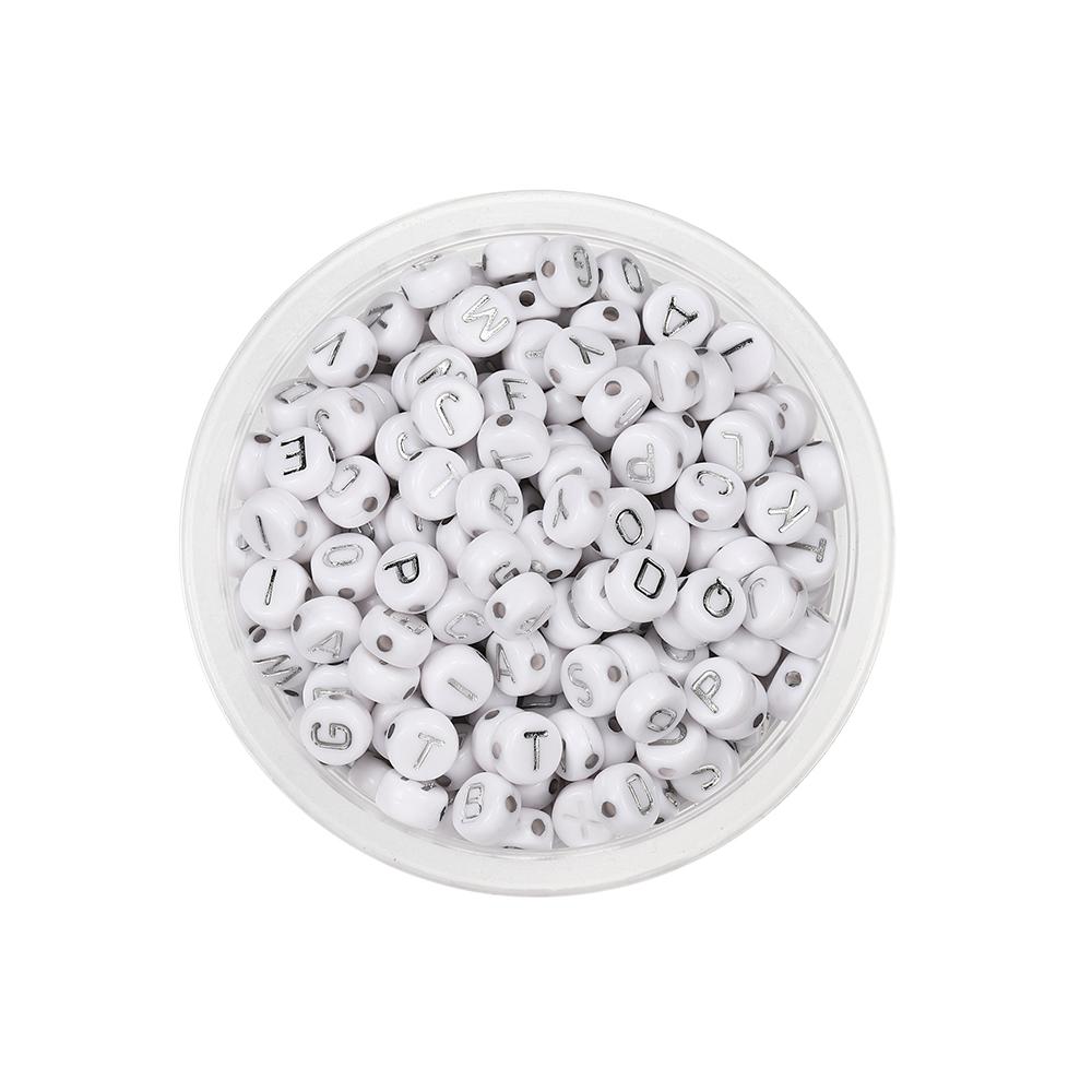 120Pcs Round Flat Acrylic Letter Bead Alphabet Spacer Loose Bead For DIY Jewelry Making Finding Supplies Bracelet Accessories
