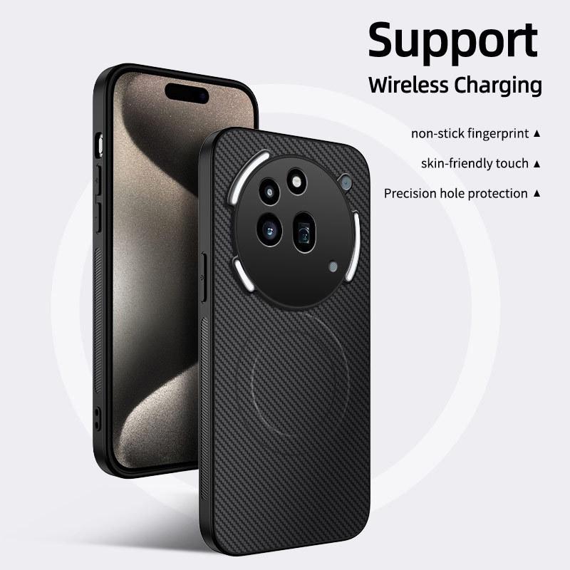Funda protectora magnética de cuero con textura de fibra de lujo aplicable a Nothing Phone 3APro