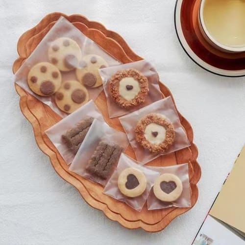 100 Food-Safe Semi-Transparent OPP Bags, Raisin Sandwich Bags, Sweet Packaging Bags, Snack Bags, Bread Bags, Side-Seal Bags, Wrapping Bags, Plastic Ba