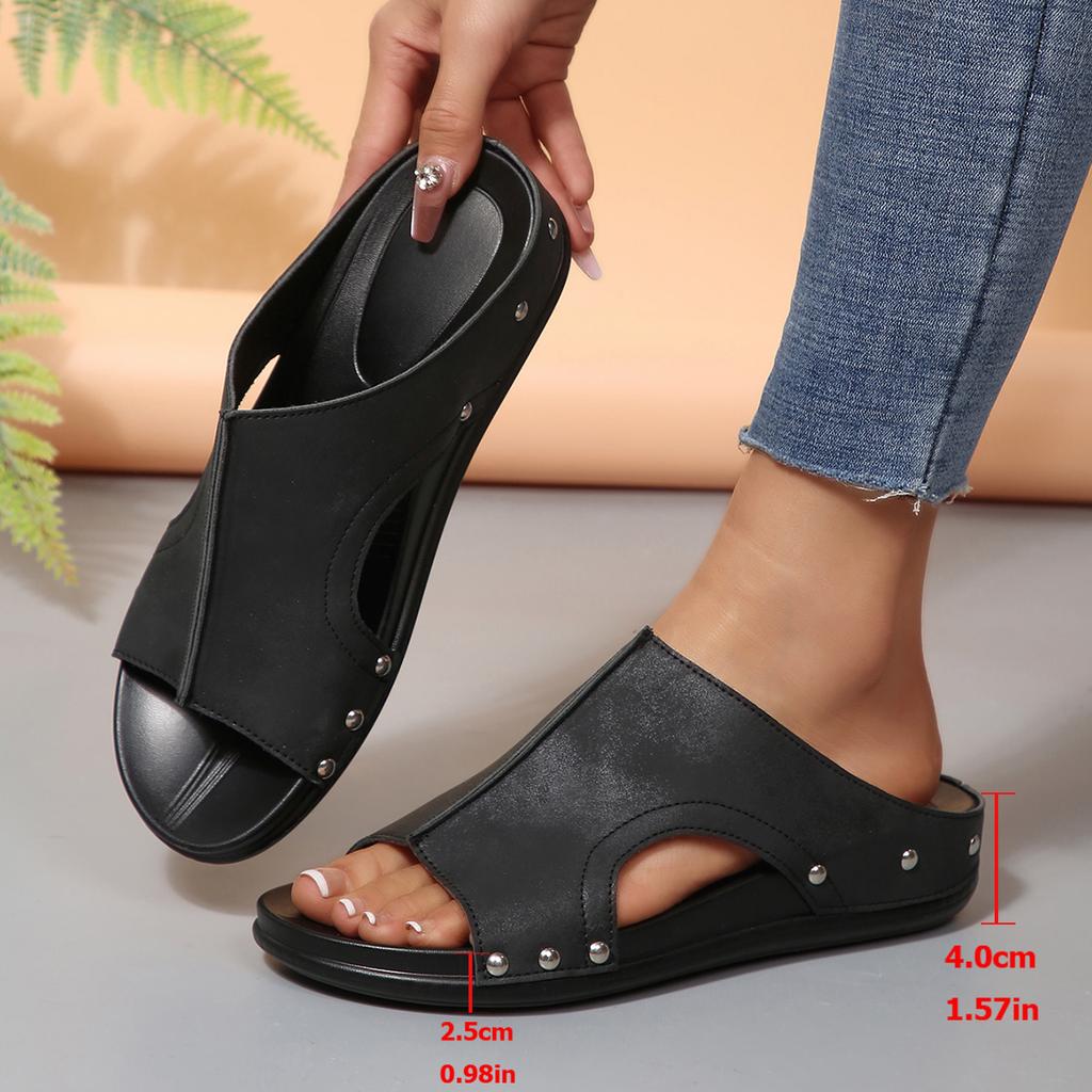 Fashion Women Slippers Comfortable Shallow Mid Heel Casual Outdoor Beach Slippers 2025 Summer New Fashion Wedges Sandals for Women
