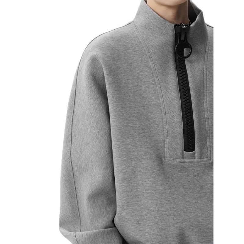 Designer Zip-up Stand Collar Sweatshirt Men Vibe Streetwear Loose Casual Couple Top