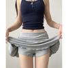 Waist-Flipping Ruched Skirts Prevent Exposure Golf Sports Women Short Dress High Elasticity Athletic Short High Waist Skirt