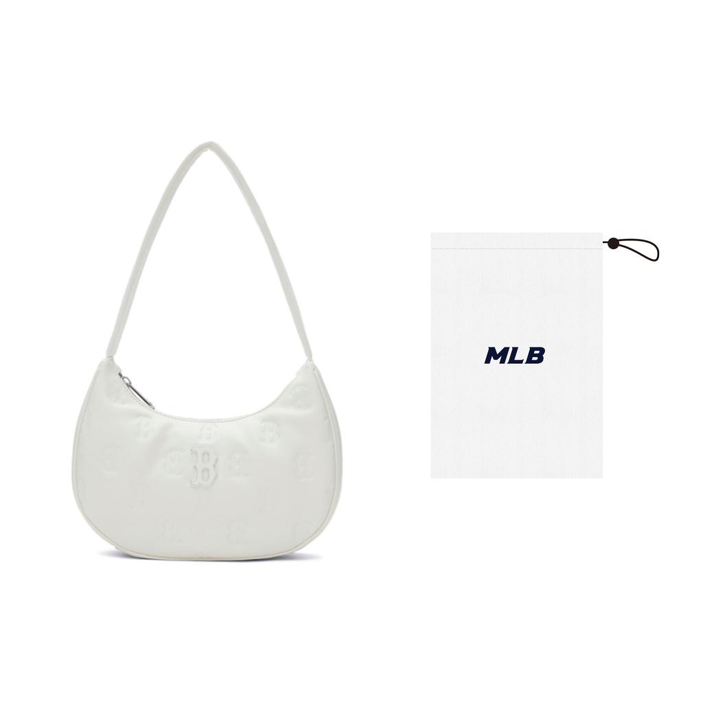 New MLB Artificial Leather Shoulder Bag Handbag Shoulder Bag Unisex Dark Cream 3ABQS024N-43CRD