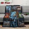 Wolf Fantasy Portraits 2D Flat Pattern Flannel Blanket, High quality All Seasons, Home Decor, Warmth and Comfort, Perfect for Christmas Gifts.