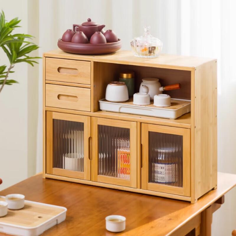 Modern Desktop Tea Cup Display and Storage Cabinet