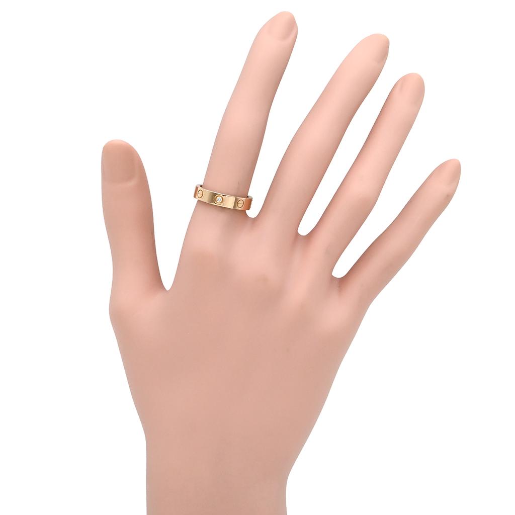 Cartier B4050700 love Mini love ring 1P diamondRing ring 18K Pink Gold/diamond #12(JP Size) Array