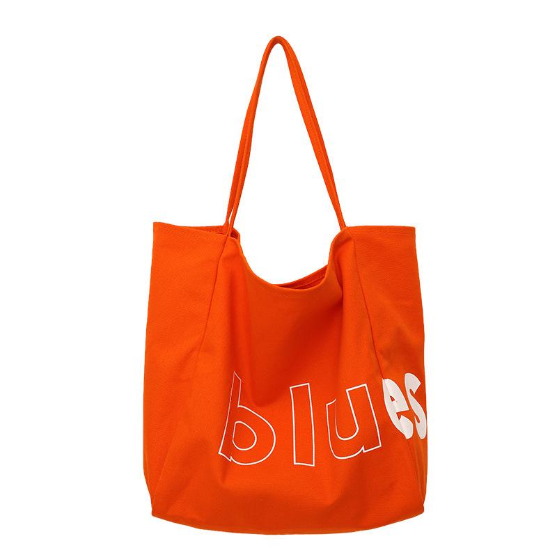 

Spring and summer new large-capacity canvas bag, student versatile shoulder bag, portable tote bag, essential for commuting, simple One Size оранжевый