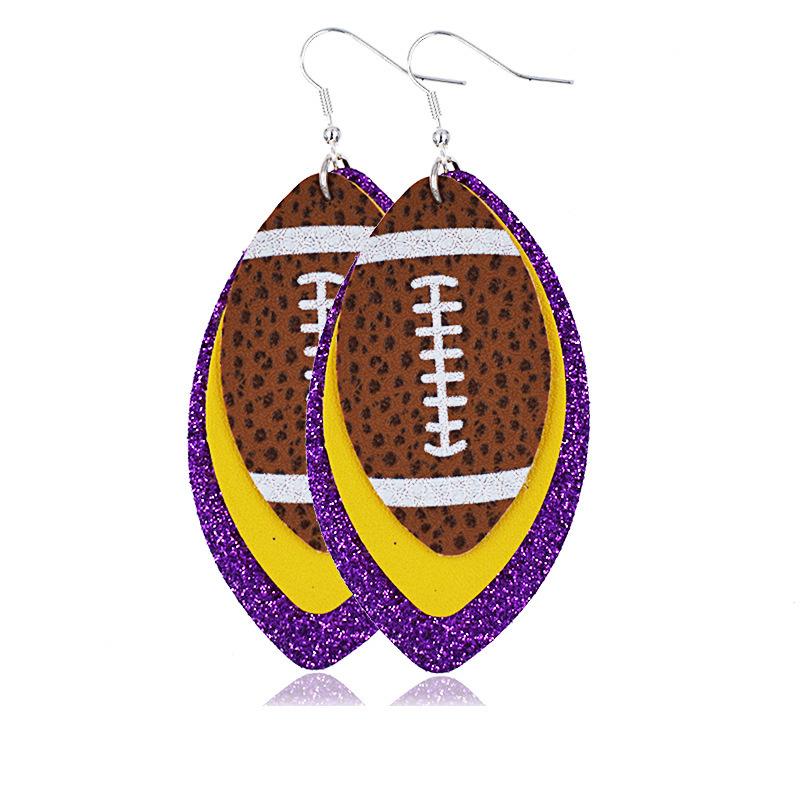 Multilayer Rugby Droplet Leather Earrings Summer Christmas Leather Earrings