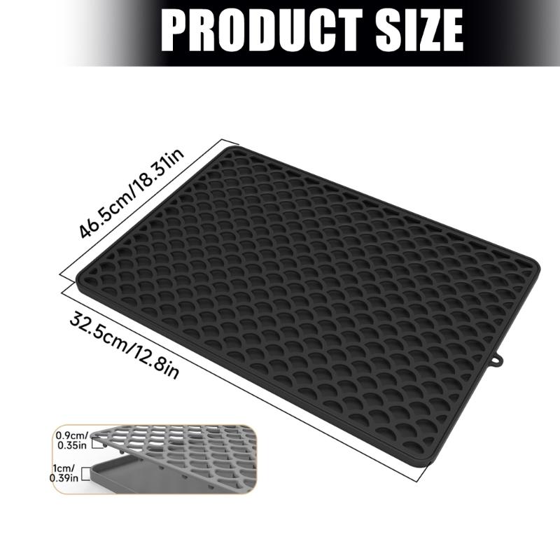 Double Layer Cats Litter Tray Mat Leakproof Silicone Detachable Washable Foldable  Trapping Pad Design For Cage Floor