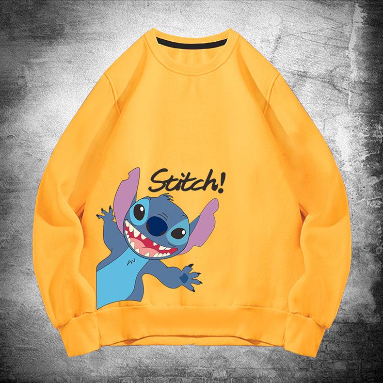 Stitch Crew Neck Sweater Men's and Women's Trendy Brand Autumn Animation Cute Couple Loose Shoulder Clothes