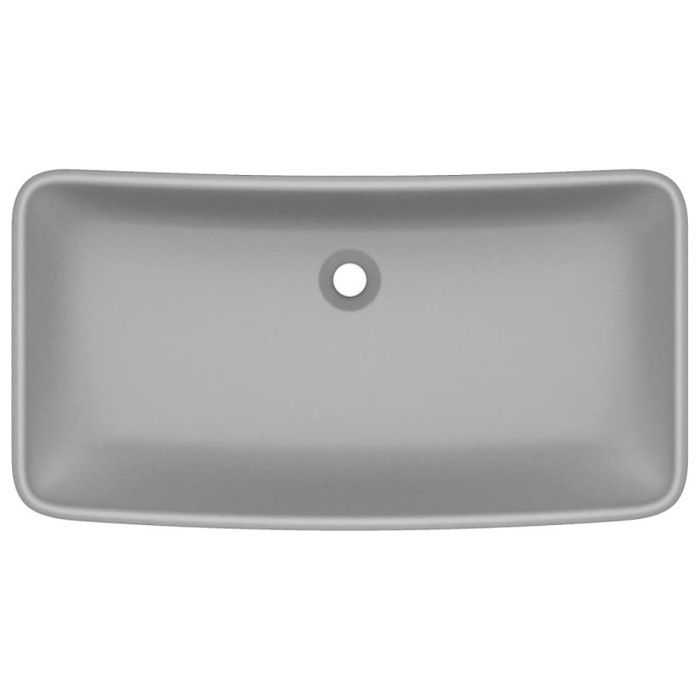 VidaXL Lavabo de Luxe Rectangulaire Vasque à Poser de Toilette Lave-mains de Salle de Bain Salle Cosmétique Maison Gris 146960
