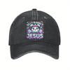Silly Rabbit Easter Jesus Print Baseball Cap Adjustable Cotton Casual Distressed Unisex Adult Cap