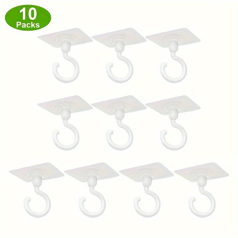 10Pcs 360-degree Rotatable Self-adhesive Ceiling Hook, Used for Chandeliers, Plant Lights, Wind Chimes, Hanger Hooks