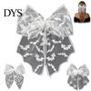 Halloween Hair Accessories Lace Bow, Bat/Spider/Web Embroidery Hairpin, Gothic Style Asian Dark Girl Clip Large Bow for Cosplay Party Sweet Cool