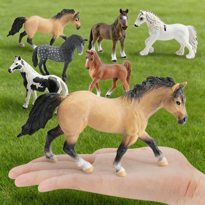 Simulation Horse Figurine Hand-Painted Stallion Mare Collectible Model Lifelike Farm Animal Educational