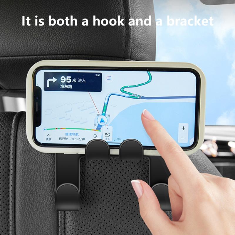 Portable Car Back Seat Holder Hanging Storage Phone Stand Universal Lazy Rear Seat Phone Headrest Stand Car Back Seat Hook Stand