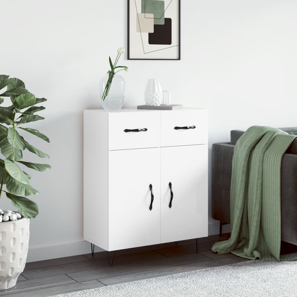 Sideboard High Gloss White 69.5 x 34 x 90 cm Particleboard