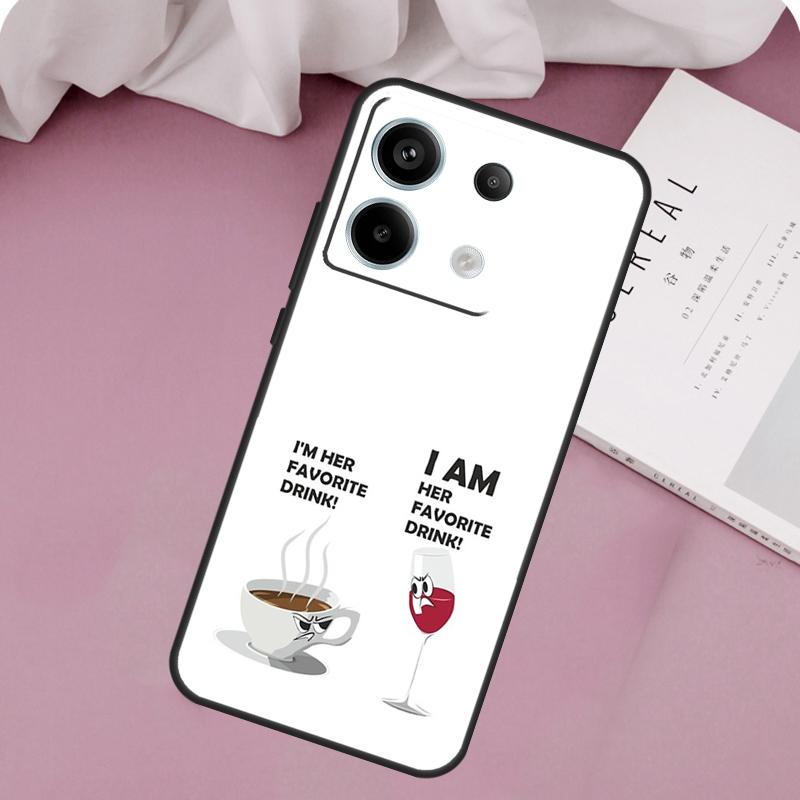 Coffee Wine Cup Case For Xiaomi Redmi Note 14 13 12 11 10 9 15 Pro Plus Redmi 15 14C 10C 12C 13C 15C Cover