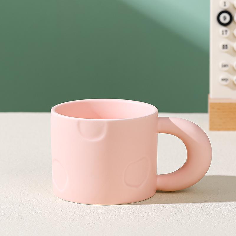 High-Value Ceramic Macaron Coffee Mug - Large Capacity Cup, Perfect Holiday Gift for Couples
