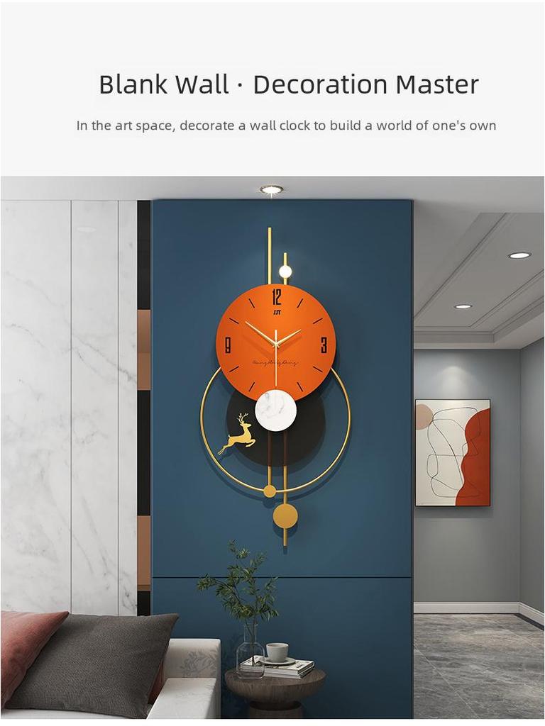 Elegant Silent Modern Wall Clock for Living Room and Restaurant Decor