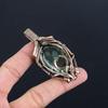 Green Amethyst Gemstone Pendant, 999 Copper Wire Wrapped Pendant, Handmade Antique Jewelry, Gift For Mother Day