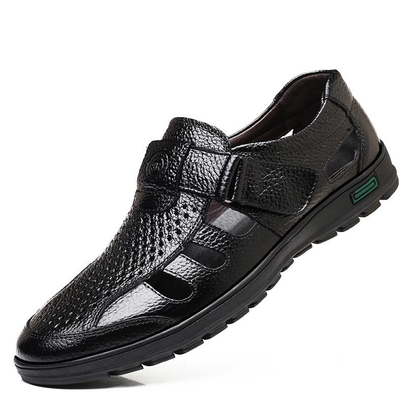 

Hollow Breathable Non Slip Soft Lightweight Classic All Match Casual Leather Men Sandals for Summer Outdoor Beach Walking 48