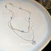 Sweet double-layer zircon star beaded necklace new niche design clavicle chain fashionable versatile neck chain