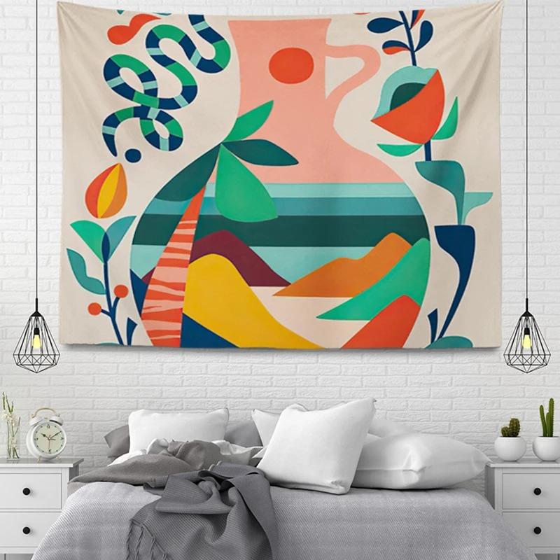 Aesthetic Home Room Decor Bohemian Hanging Large Fabric Autumn Simple Bedroom Carpet Nordic Bohemian Home Decor Tapestry