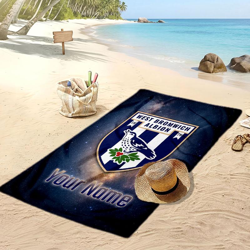 West Bromwich Albion FC Personalisier Handtuch mit Aufdruck Fußball Logo Unterstützung Benutzerdefinierter Name Text Absorptionsfähiges Handtuch Für Sport Reisen Besonderes Geschenk