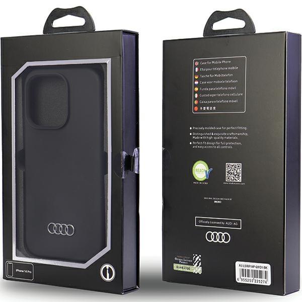 Audi Silikonhülle iPhone 14 Pro 6.1 Schwarz/Black Hardcase Au-Lsrip14P-Q3/D1-Bk