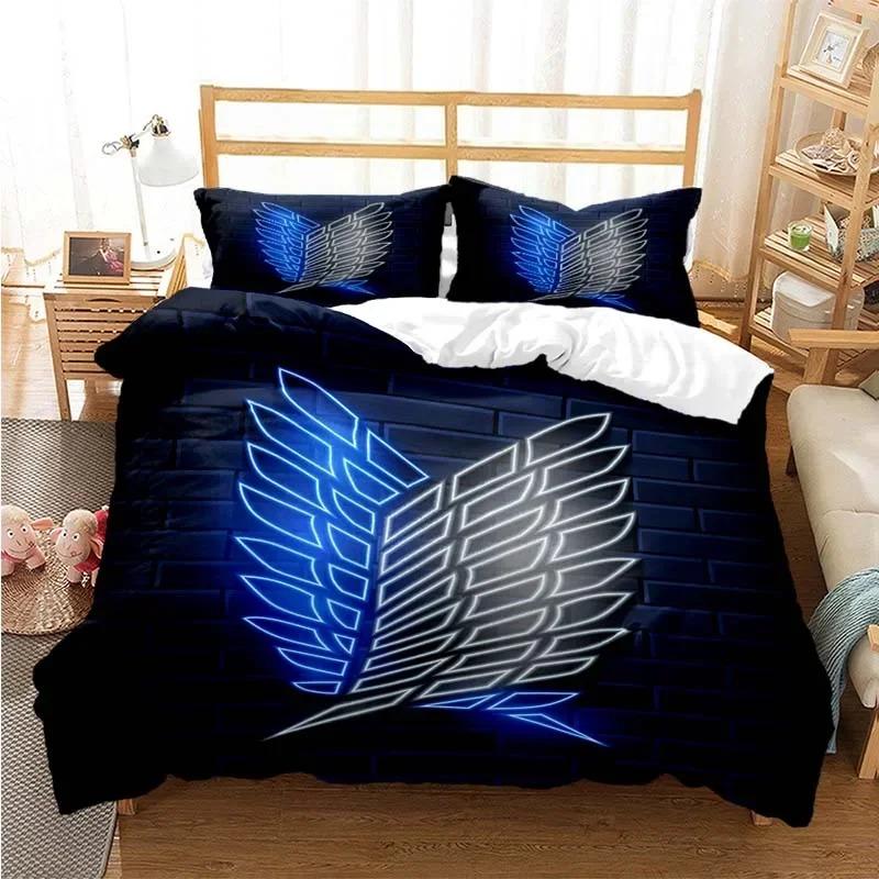 Attack On Titan Duvet Cover Anime Cartoon Bedding Set Adult Boys Girls Bedroom Decoration Kids Gift Single Double King Size