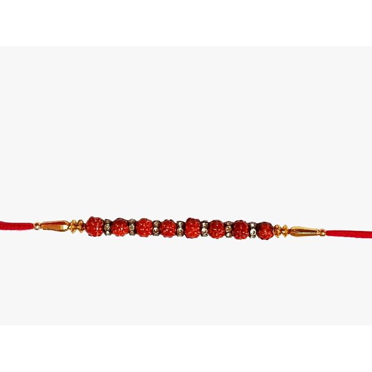 Traditional Handmade rudraksh beads Rakhi Bracelet for Brother, Sister & Father - Designer Rakhi Set