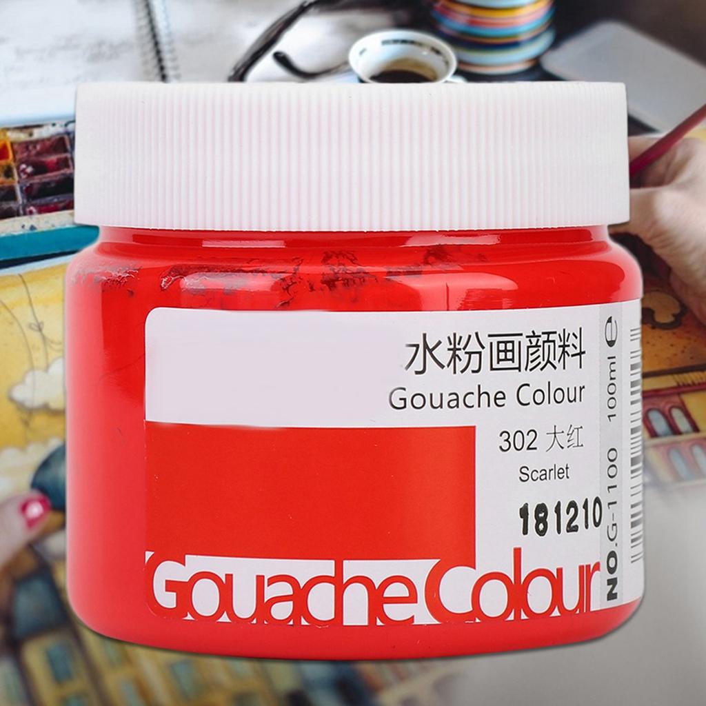 100ml Colorful Watercolor Paint Gouache Pigment Student Art Painting Supplies(Red)