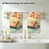 Cartoon Shiba Inu Driving Car Towel, Soft Absorbent Quick Dry Bath Towel, Cute Decor Hand Towel