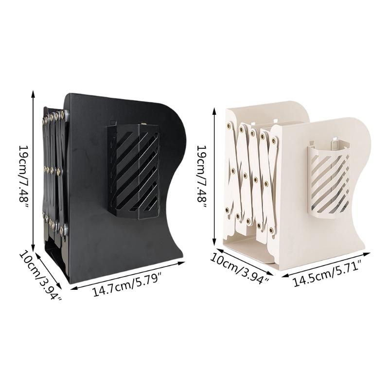 Decorative Adjustable Bookends for Heavy Books Anti-Slip Metal Book Stoppers Holders for Bookcase Bookshelves