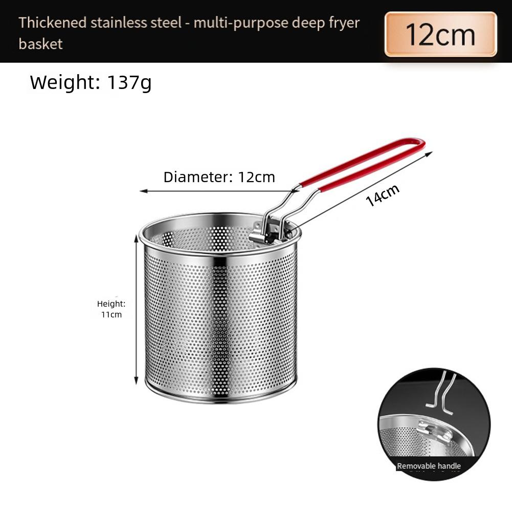 Efficient Cooking Utensil For Pasta Gadget Pasta Strainer Strainer Basket Removable Handle Stainless Steel Mesh