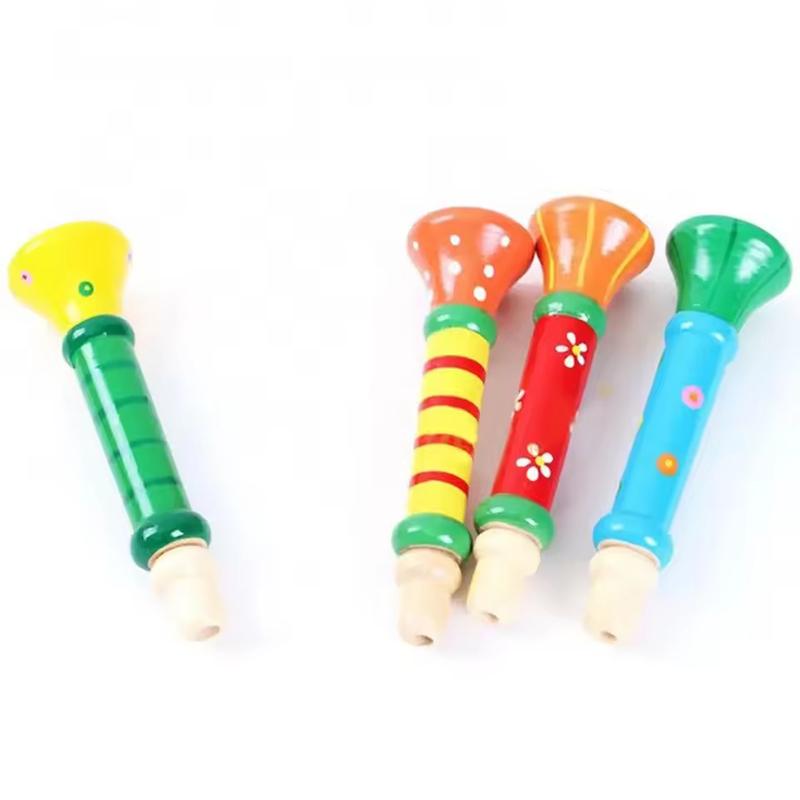 1PC Wooden Trumpet Horn 5 Colors Available Small Whistle Horns Musical Instruments Suitable for Beginners Party Noise Makers ZYF