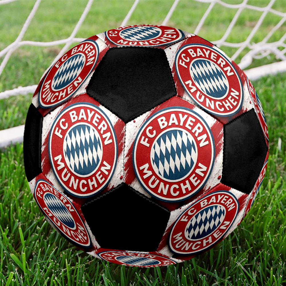 FC Bayern Munich Indoor Soccer Ball Colorful Machine Stitched PVC Size 5 Team Training Competition Ready Durable High-Bounce Cool Sports Gift
