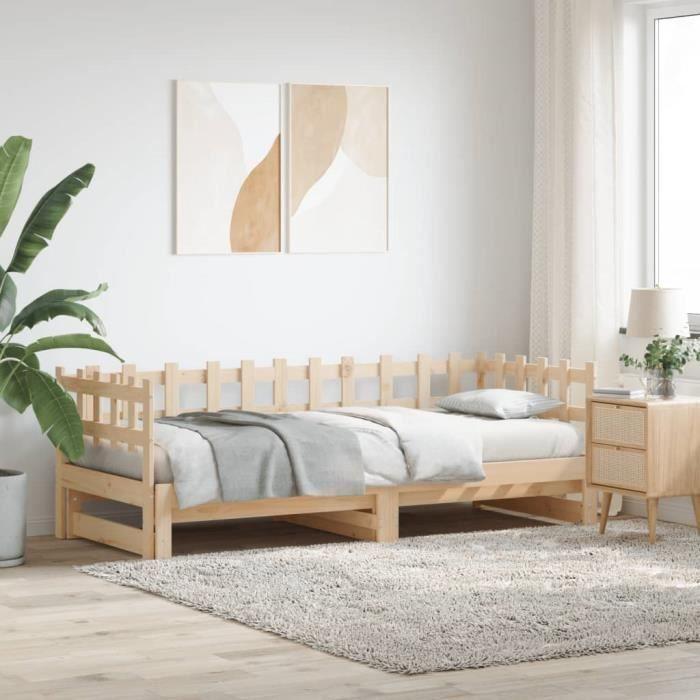 VidaXL Lit coulissant 2x(80x200) cm Bois de pin massif 840385