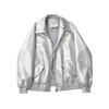 Ailegogo Streetwear Donna Retro Larga Corta PU Pelle Sintetica Giacca Primavera Autunno Donna Zip Cappotto Vintage Moto Biker Capospalla