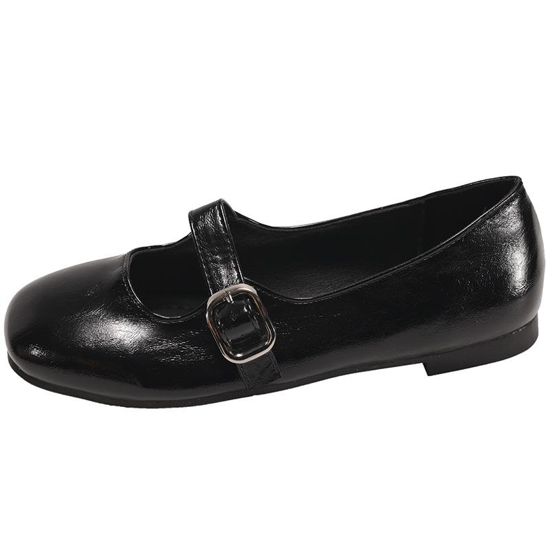 Chaussures plates basses en cuir petit style britannique rétro pour femmes 2025 nouveau printemps polyvalentes jupe semelle souple Mary Jane chaussures simples