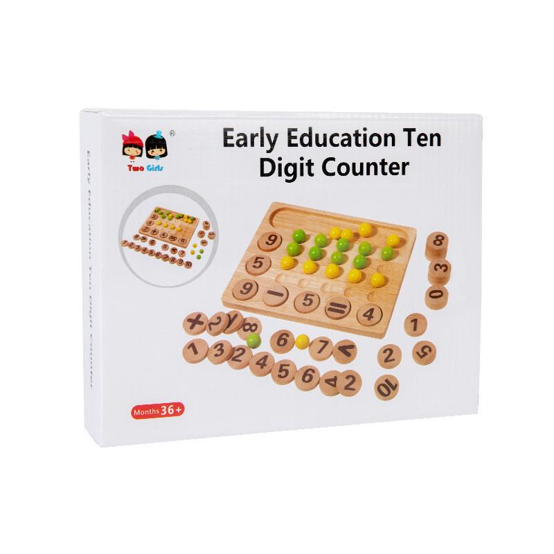 Number Wooden Math Calculation Cognition Block Game Board Children Puzzle Toy